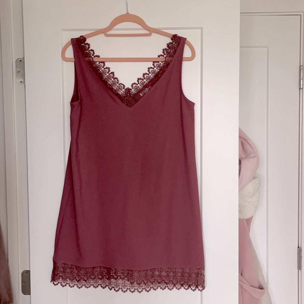 Leith Lace Trim Mini Dress
